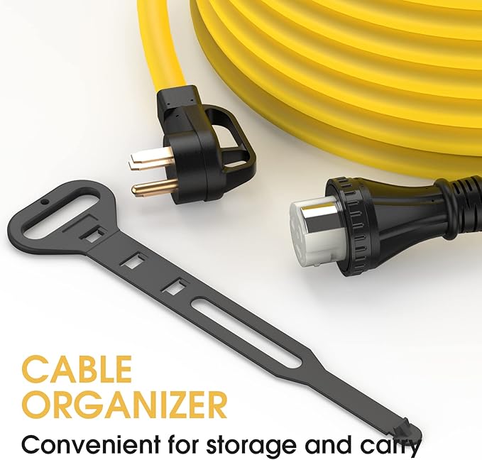 TOOLIOM 50 Amp Generator Cord, NEMA 14-50P/SS2-50R Twist Lock 50 AMP for RV, 125/250V 12500W 6/3+8/1 AWG STW Generator Extension Cord, ETL Listed (50FT)