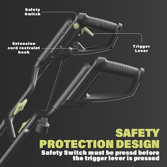 SOYUS 14 Inch Electric Tiller Cultivator 12 Amp Corded Tiller for Gardening, Garden Tiller with Folding Handle, 4 Steel Tines Wheeled Rototiller for Lawn Yard Soil Tilling