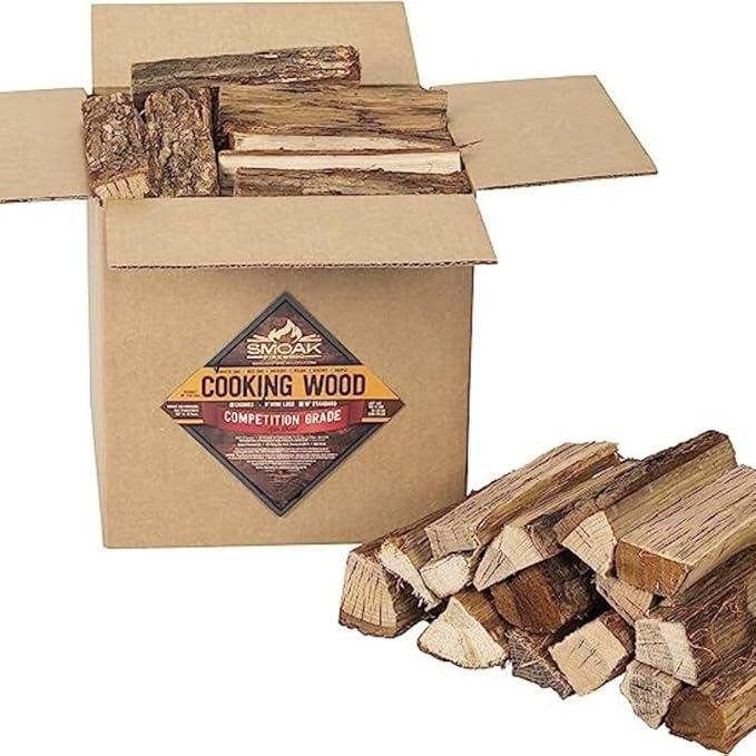 Smoak Firewood Cooking Wood Mini Splits - USDA Certified Kiln Dried (8in Pieces, 25-30lbs) Red Oak Pizza Oven, Grilling, Smoking Wood
