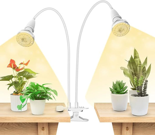 SANSI LED Grow Lights for Indoor Plants, 300W Full Spectrum Clip-on Gooseneck Grow Light with Ceramic Tech.,20W Power Plant Light with Optical Lens for High PPFD, Lifetime Free Bulbs Replacement White