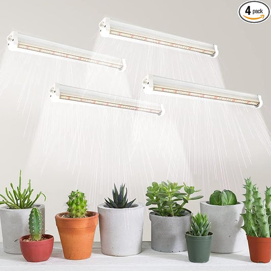Plant Grow Light Strips, 204 LED-Bulbs 5000K White Full Spectrum Grow Light Strips for Indoor Plants, Succulents, Seeds Starting, Greenhouse, End-to-End Connection (4x10W, 200W Equivalent)