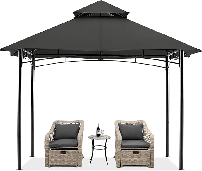 MASTERCANOPY Outdoor Garden Gazebo for Patios with Stable Steel Frame (9x9, Dark Gray)