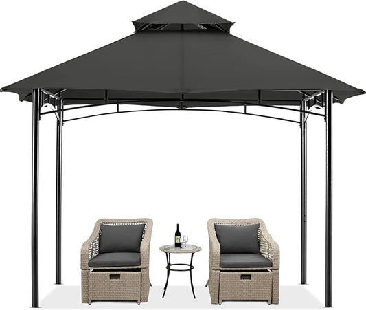 MASTERCANOPY Outdoor Garden Gazebo for Patios with Stable Steel Frame (9x9, Dark Gray)