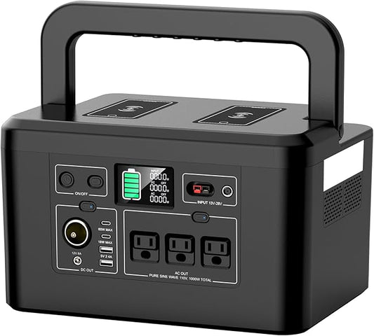 powkey Portable Power Station 800W with 3 AC Outlets, 110V/740Wh Solar Generator(Solar Panel Optional), 200,000mAh Emergency Backup Lithium-ion Battery for Outdoors Travel RV Trip Camping CPAP Machine