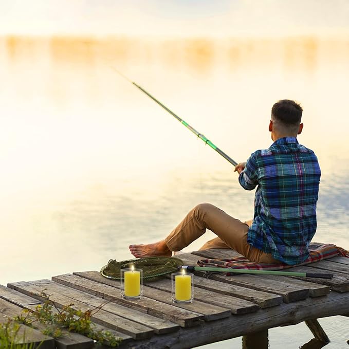 12 Pack 2x3 Inch Citronella Pillar Candles for Outdoor Indoor, Unscented Column Candles for for Home Garden Patio Yard Balcony, Smokeless Dripless and Clean Burning Emergency Candle - Yellow