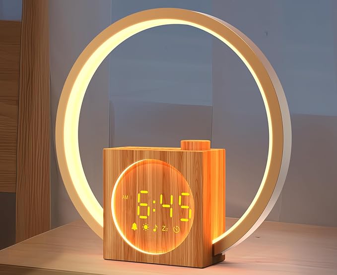 Sunrise Alarm Clock with Sound Machine: White Noise Machine for Heavy Sleepers, 12 Light Colors 30 Sleep Sounds 20 Brightness 32 Volume - Wake up Light with Touch Control for Bedrooms and Better Sleep