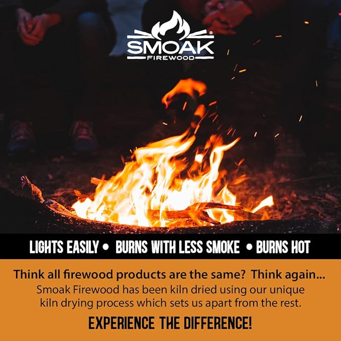 Smoak Firewood 12inch Length Premium Cooking Wood & Firewood Logs - Used for Grills, Smokers, Pizza ovens, firepits or fireplaces - USDA Certified Kiln Dried (White Oak - 12in pieces (45-50lbs))