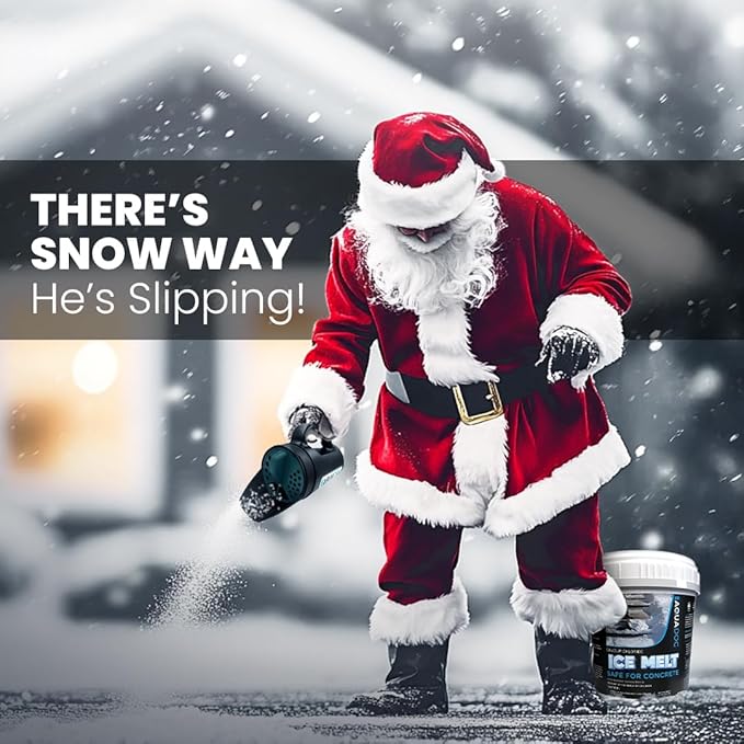 AquaDoc Ice Melt Safe for Concrete - Snow Salt & Rock Salt for Snow, Calcium Chloride Ice Melt for Driveway & Sidewalk Effective at -25°F, 10 Pounds