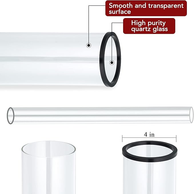 PAMAPIC Patio Heater Glass Tube Replacement for 4-Sided Outdoot Patio Pyramid Heater，49.5 inch tall