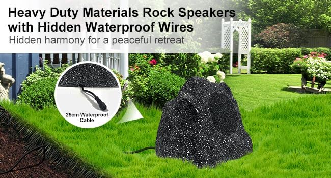 STUDIOFINIX 6.5 Inches Bluetooth Rock Speakers Outdoor Waterproof, 400W Powerful Bass & All Weather, for Backyard Garden Pool Deck BBQ Porch (Pair