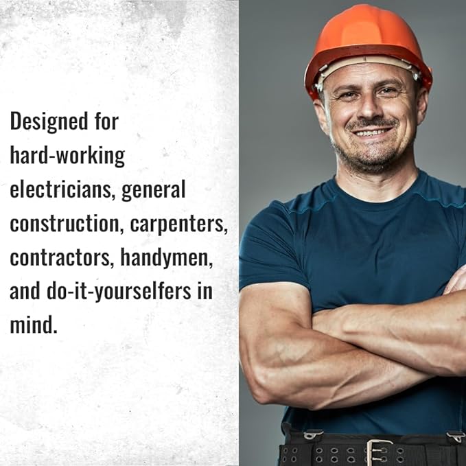 WOLF WTH2110 Heavy-Duty Ballistic Padded Tool Work Belt | Compatible w/Pouches, Holsters & 4-Point Suspenders | Body Waist Comfort Lightweight Breathable | Contractors Handyman | Tongue Buckle