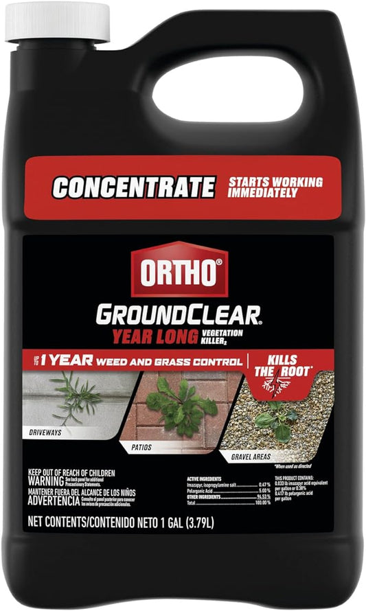 Ortho GroundClear Year Long Vegetation Killer2 Concentrate, Kills and Prevents Weeds Up to 12 Months, 1 gal.