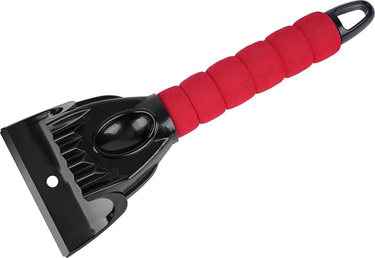 SCRUBIT Ice Scraper for Cars, Foam Gripped Snow Scraper for Car Windshield SUVs, and Small Trucks, Strong teethed Scraper for Ice and Snow, Compact Ice Crusher