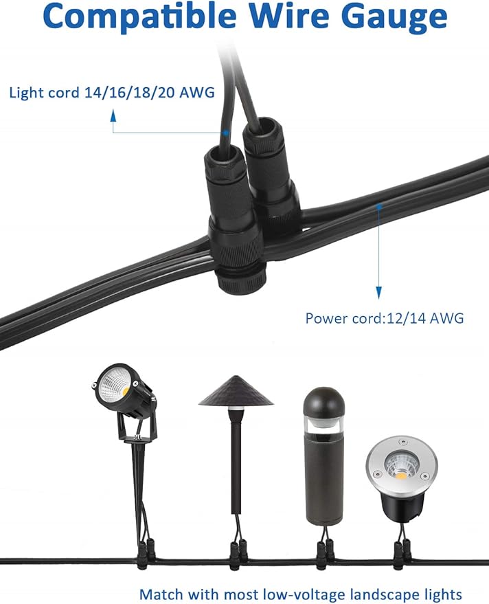 SUNVIE Low Voltage Fastlock Wire Connectors for Landscape Lighting Path Lights 12-14 Gauge Cable Connector Work with Malibu Paradise Moonrays and Other Outdoor Lighting Brands (20 Pack)