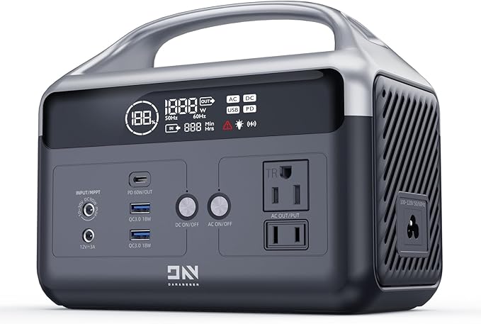 Portable Power Station 56000mAh, 179.2Wh Solar Generator LiFeP04 Battery with 2 AC Outlets 300W (600W Surge), 1.5hrs Fast Charging, Power Bank for Home Use, Outdoor Camping, Emergency, RVs, Outage