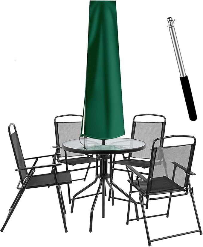 OKPOW Umbrella Covers for Outdoor Umbrellas - Small Patio Umbrella Cover for 6 ft to 9 ft Outdoor Table Umbrella - Waterproof Windproof Anti-UV Garden Parasol Covers, Green