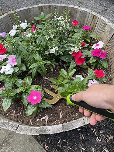 Garden Guru Titanium Hand Weeder Fork Tool – Rust Resistant – Ergonomic Handle – Great for Planting, Spreading Mulch, Weeding, Loosening & Transplanting Soil (2 Pack)