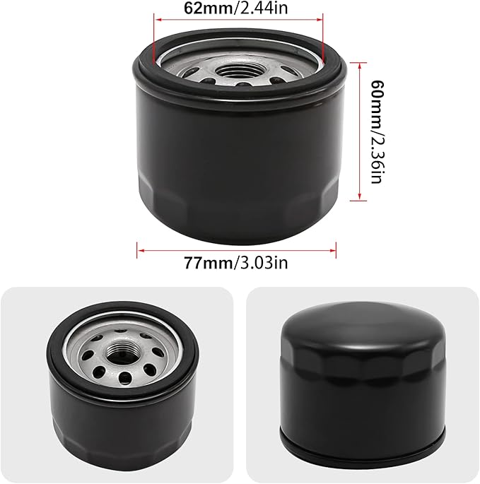 11013-7047 Air Filter 49065-7007 Oil Filter Tune Up Kit Replacement for Kawasaki FR651V FR691V FR730V FS481V FS541V FS600V FS651V FS691V FS730V 4-Cycle Engine Lawn Mower Tractor (Set A)