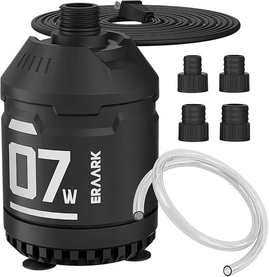 160GPH 7.5W Submersible Water Pump Ultra Quiet Small Fountain Pump for Aquariums, Fish Tank, Pond, Hydroponics