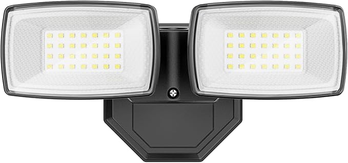 Onforu 3200LM Flood Lights Outdoor, 32W 6500K LED Security Light Manual Switch Controlled, IP66 Waterproof Outdoor Lights, Wall Mount Exterior Flood Light with 2 Adjustable Heads Floodlights Outside