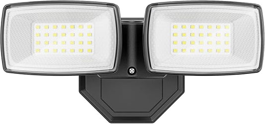 Onforu 3200LM Flood Lights Outdoor, 32W 6500K LED Security Light Manual Switch Controlled, IP66 Waterproof Outdoor Lights, Wall Mount Exterior Flood Light with 2 Adjustable Heads Floodlights Outside