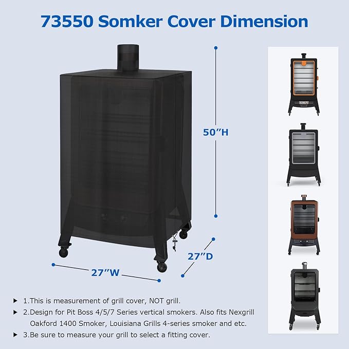 SunPatio Vertical Smoker Cover for Pit Boss 4/5/7 Series, Wood Pellet Grill Cover for Outside, Outdoor Waterproof BBQ Grill Protector, Compatible with Pit Boss 73550