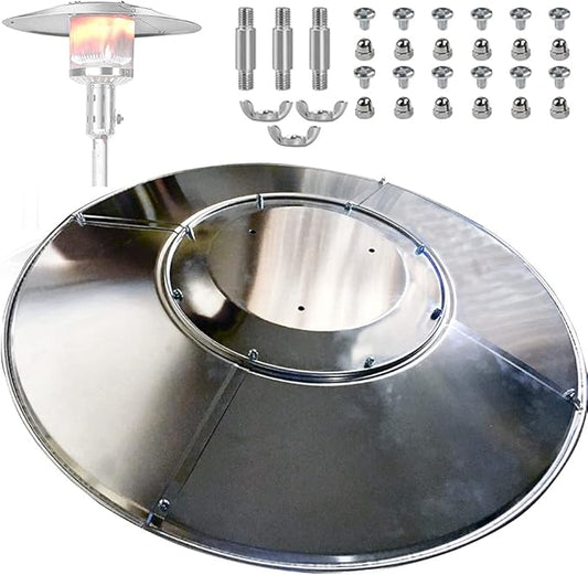 Patio Heater Reflector Shield, Propane Outdoor Heaters Replacement Part Reflector Shield Top Dome Acssories for Outdoor Heaters Dome 33 Inch Round (3-Hole Mount) (Reflector Shield)