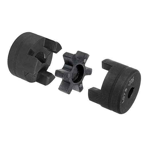 uxcell 7/16" to 1" L075 Flexible 3-Piece L-Jaw Coupling Coupler Set & Buna-N NBR Rubber Spider for Log Splitter Hybrid Equipment