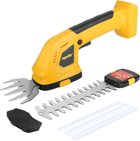 2-in-1 Cordless Grass Shear & Hedge Trimmer Compatible with Dewalt 20V Battery Handheld 4" Grass Cutter & Electric 8" Shrubbery Trimmer for Yard, Lawn, Garden, Shrub (Tool Only)