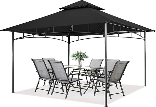 MASTERCANOPY Outdoor Garden Gazebo for Patios with Stable Steel Frame (10x12, Black)