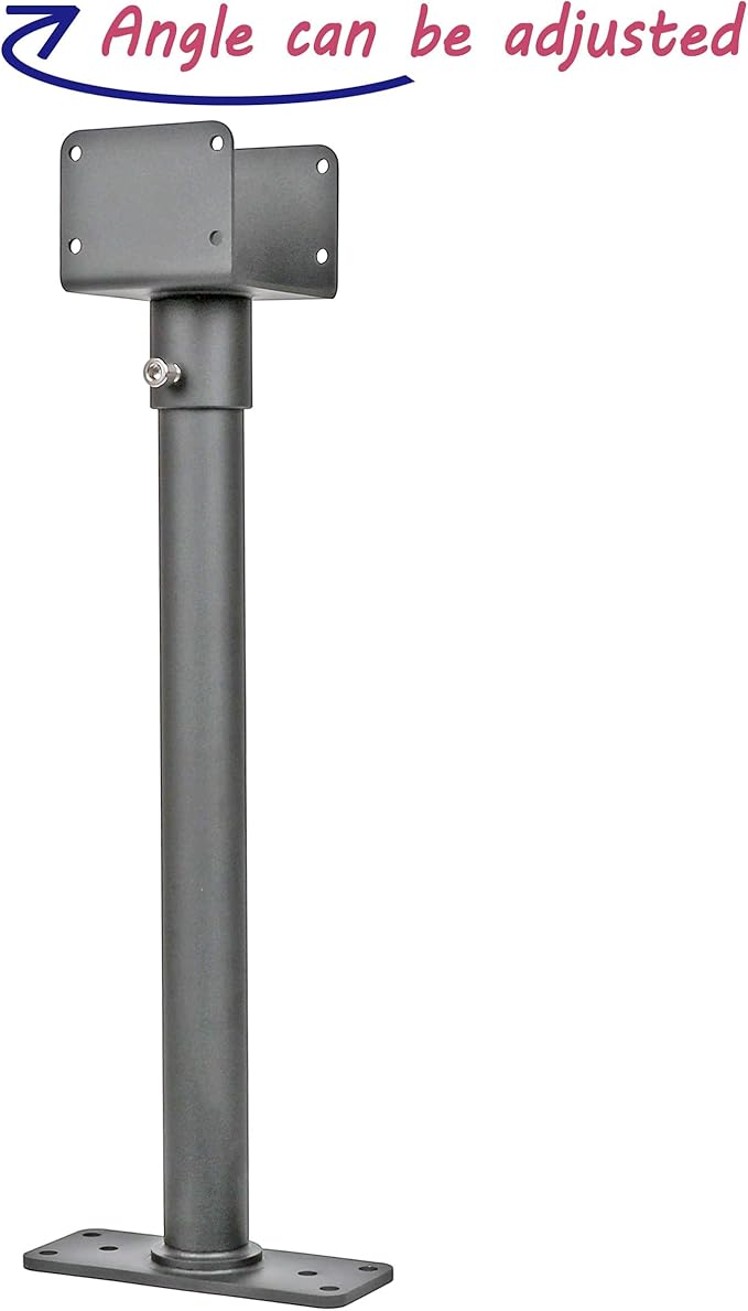 1Pack 3.6" Saddle Stainless Steel Roof Riser for Patio Pergola，18-1/4 Inches High，Black Finish