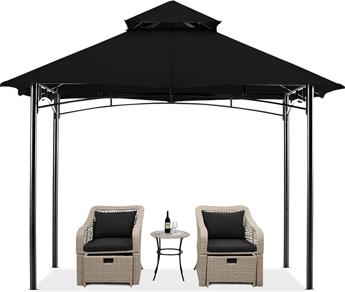MASTERCANOPY Outdoor Garden Gazebo for Patios with Stable Steel Farme (9x9, Black)
