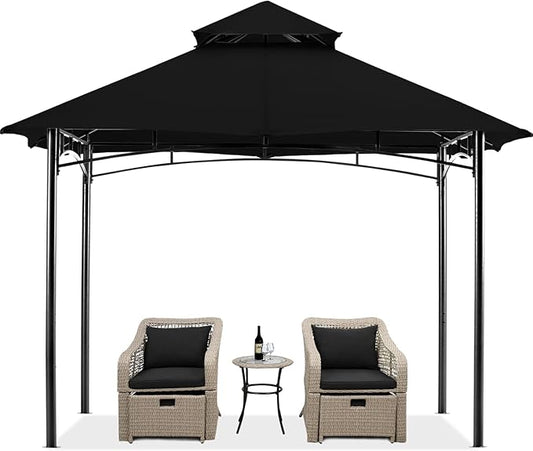MASTERCANOPY Outdoor Garden Gazebo for Patios with Stable Steel Farme (9x9, Black)