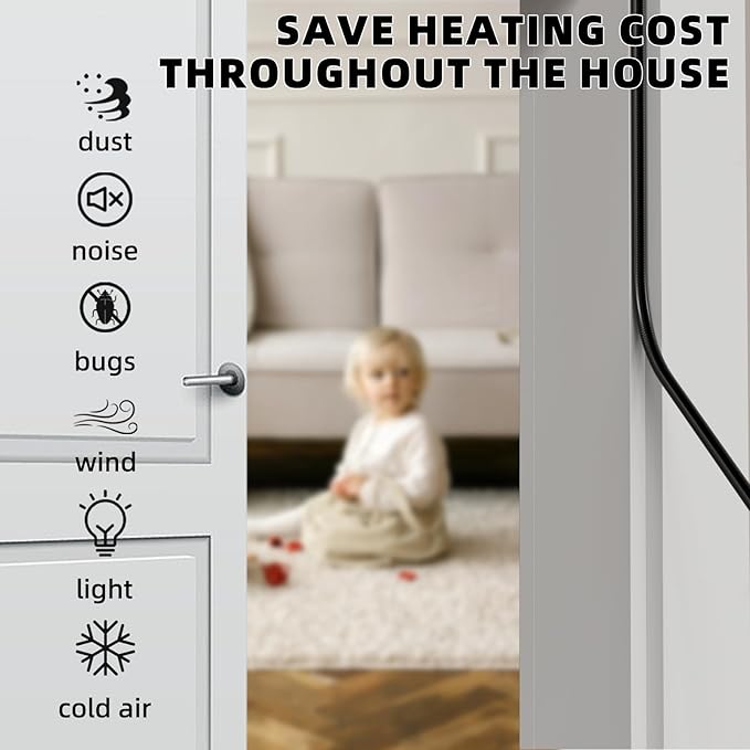 2 Pack*26 Ft Self-Adhesive V Shape Foam Window Weather Stripping Door Seal Insulation Strip for Winter, Soundproof Exterior Front Frame Gap Filler, Draft Stopper Tape Noise Light Blocker (Black)