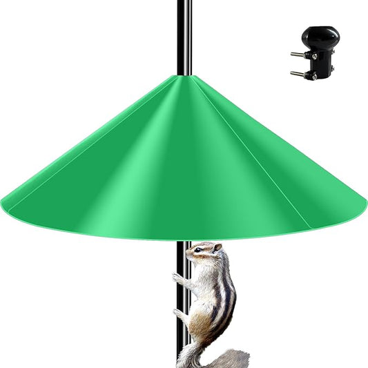 19 Inch Wide Black Squirrel Baffle - Ideal for Bird Feeder Poles, Outdoor Pole Mount Stoppers, and Shepherd’s Hooks Light Green