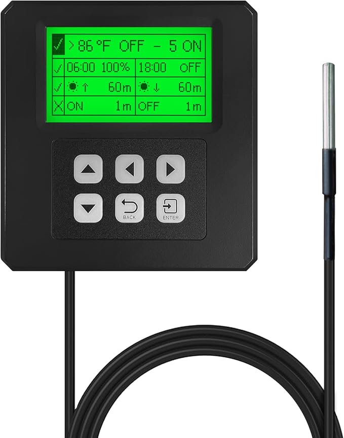 VBR-C100 Grow Light Controller Sunrise Sunset,Timing ON | Off,Power%,Cycle Switch,High Temperature Light Off.RJ11,RJ14.