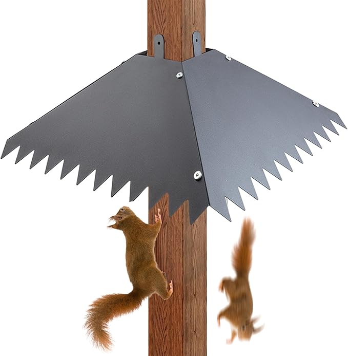 Metal Squirrel Baffle for 4x4Post, 17 Inch Squirrel Guard Stopper for Outdoor Bird Feeder Poles, Sciuridae Proof Baffles Keep Squirrels and Raccoons Out of Bird Houses (1 Pcs)