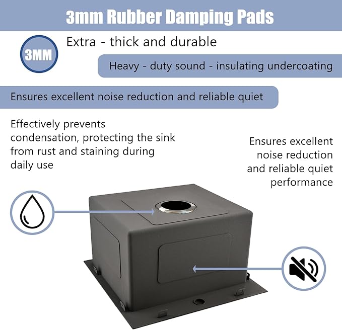 18x18 Inch Black Bar Sink Drop In, Topmount Stainless Steel Kitchen Sink, Square Small Kitchen Sinks, Single Bowl Kitchen Sinks for Laundry Wet Bar Prep RV Office Outdoor Yard