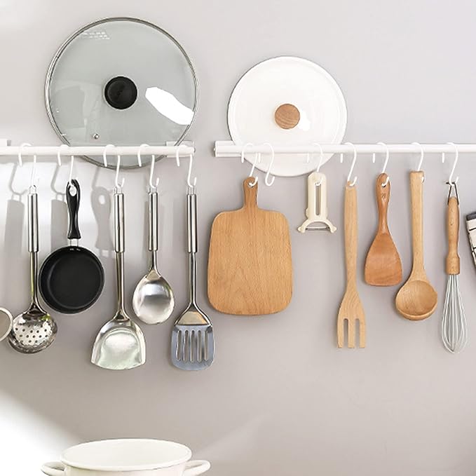 24 Pack 4 Inch Vinyl Coated S Hooks - Heavy Duty Large S Hooks for Hanging Plants, Closet, Garden, Jeans, Jewelry, Pot, Pan, Cups, Towels