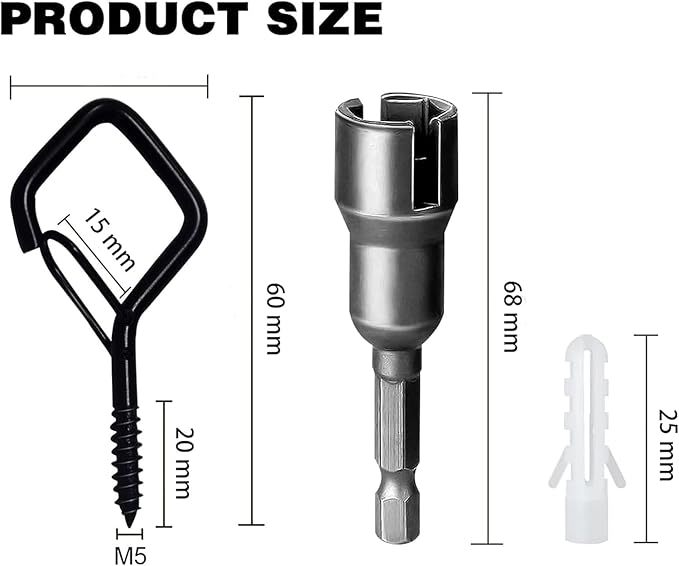 110 PCS Q-Hanger Hooks for String Lights, Ceiling Hangers for Plants & Wind Chimes, Christmas Decorations Outdoor Hooks (Square Hanger) Black