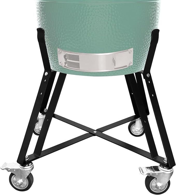 XLarge Big Green Egg Nest,Grill Stand for Big Green Egg Accessories,Rolling Nest with Heavy Duty Locking Caster Wheels Powder Coated Steel for BGE Smoker Kamado Joe Grill Stand Accessories