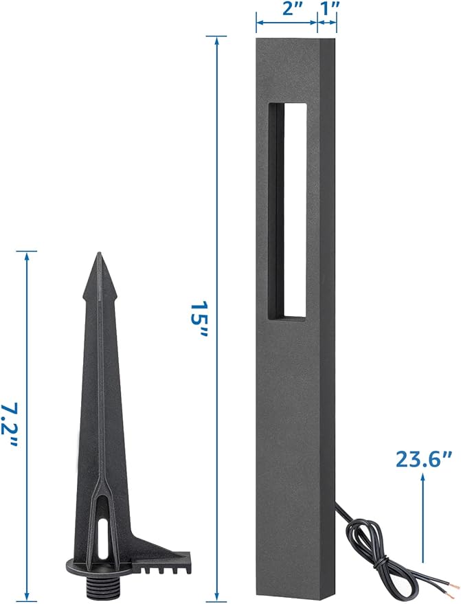 SUNVIE 3W Low Voltage Pathway Lights 3000K LED Low Voltage Landscape Lights 12V Waterproof Landscape Path Lights Low Voltage Landscape Lighting for Walkway Yard Backyard Garden ETL Listed Cord, 4 Pack