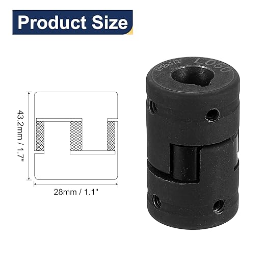 uxcell 1/2" to 1/2" L050 Flexible 3-Piece L-Jaw Coupling Coupler Set & Buna-N NBR Rubber Spider for Log Splitter Hybrid Equipment