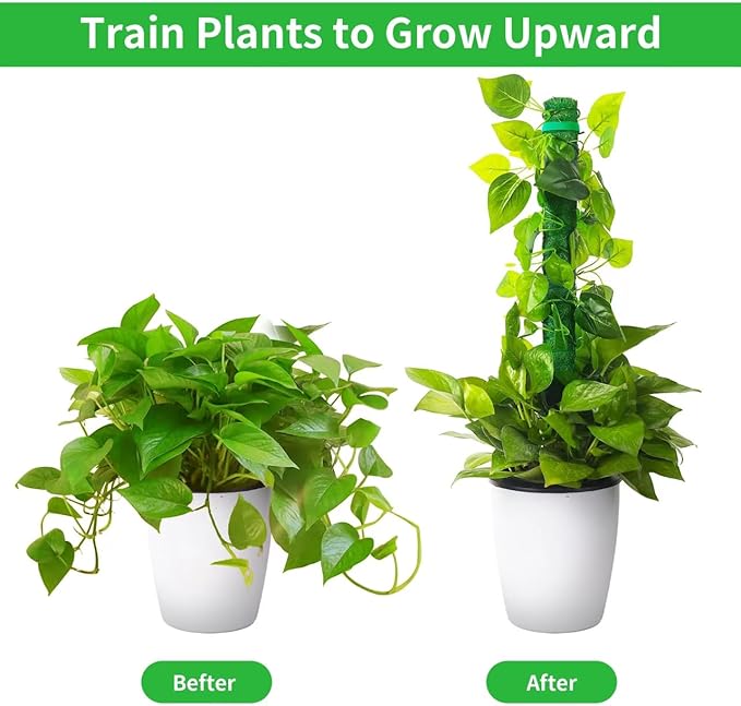 2 Pack Moss Pole, LveSunny 16 Inch Green Stackable Monstera Plant Support, Ideal Moss Poles for Climbing Plants, Moss Pole for Plants Indoor, Plant Support Stakes for Monstera and Potted Plants