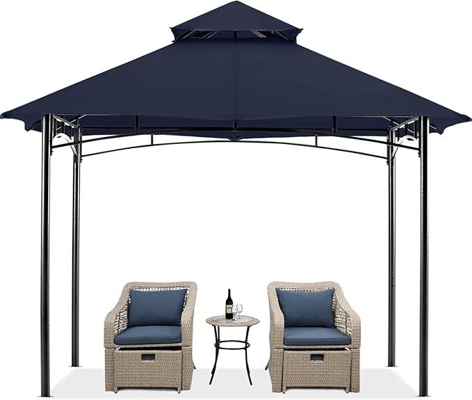 MASTERCANOPY Outdoor Garden Gazebo for Patios with Stable Steel Frame (9x9, Navy Blue)