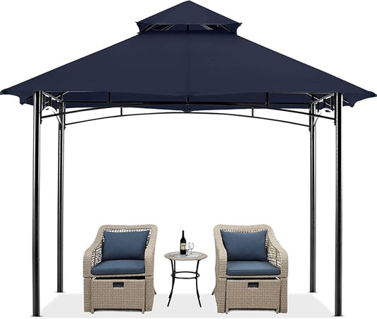 MASTERCANOPY Outdoor Garden Gazebo for Patios with Stable Steel Frame (9x9, Navy Blue)