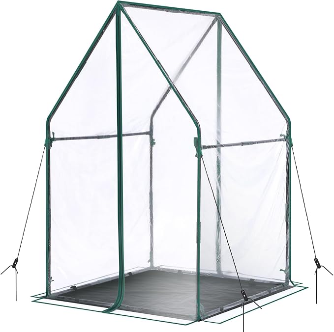 Mini Greenhouse for Indoor Outdoor: Ohuhu Portable Green House with Waterproof Pad for Small Plants Nursery Germination, 36"x36"x58.5" Heavy-Duty PVC Cover Tent Humidity Dome Seedling Accessory