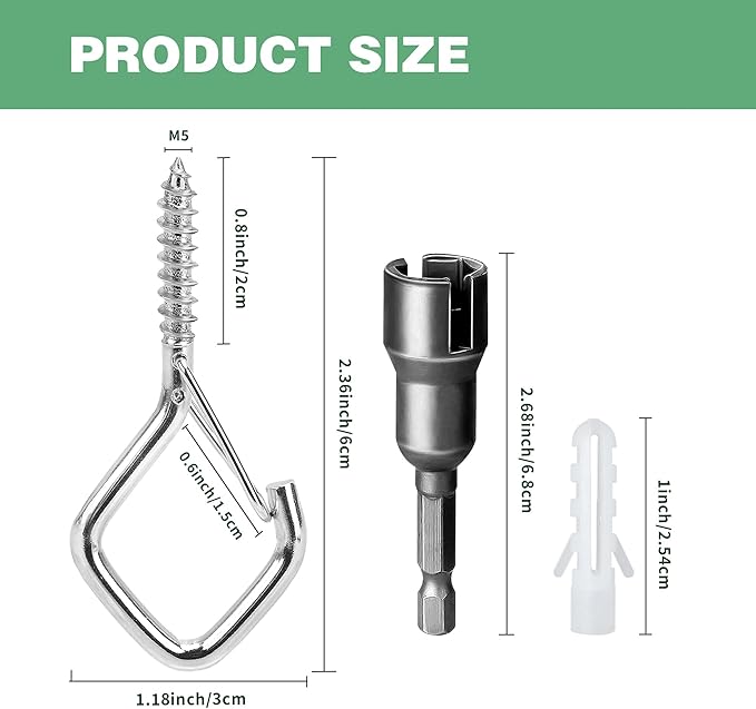 110 PCS Q-Hanger Hooks for String Lights, Ceiling Hangers for Plants & Wind Chimes, Christmas Decorations Outdoor Hooks Silver