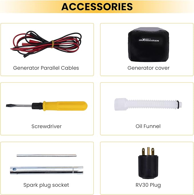 maXpeedingrods 3400 Watt Portable Inverter Generator Gas Powerd, Compact and Lightweight RV Ready Generator for Outdoor Camping, Home Backup