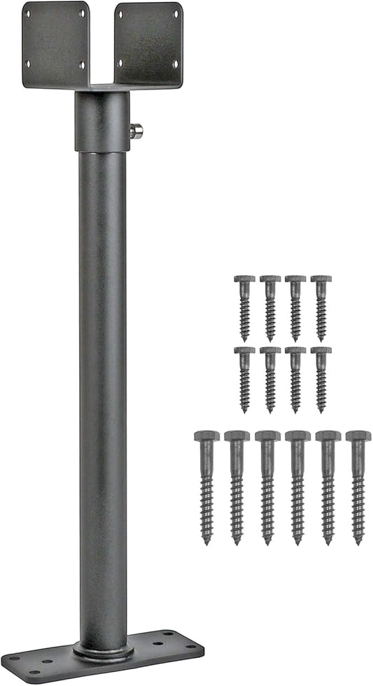 1Pack 3.6" Saddle Stainless Steel Roof Riser for Patio Pergola，18-1/4 Inches High，Black Finish